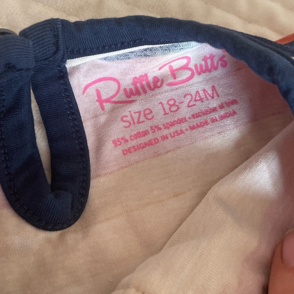 RUFFLE BUTTS DESERT HORIZON STRIPE FULL LENGTH ROMPER SIZE 18-24 MONTHS - Picture 7 of 11